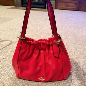Soft red leather Coach purse